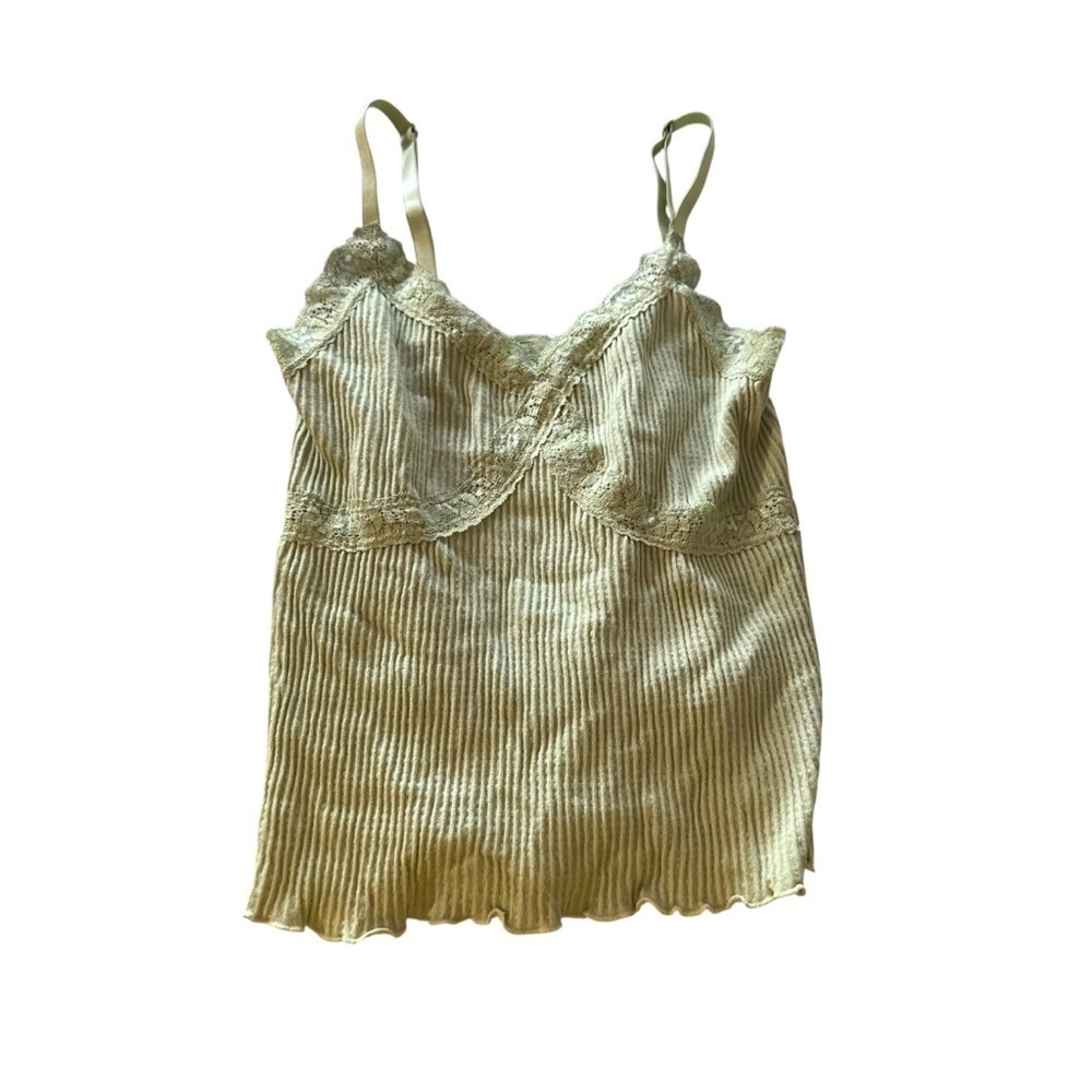 Hippie Rose Green Ribbed Cami Top